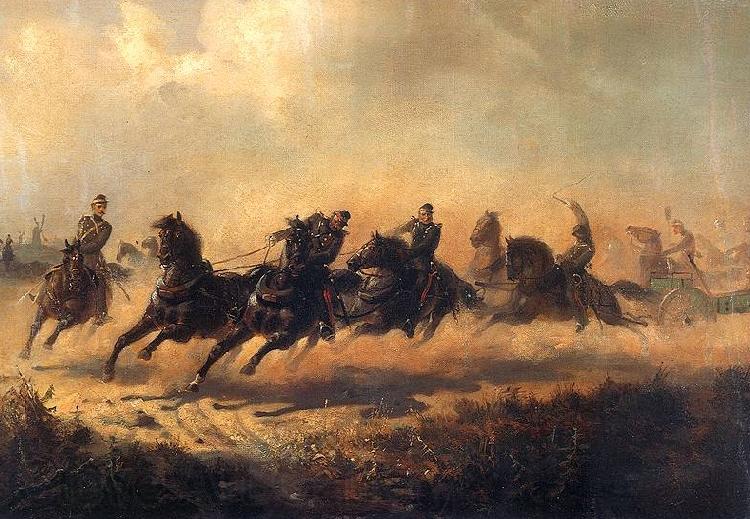 Maksymilian Gierymski Charge of Russian horse artillery Spain oil painting art